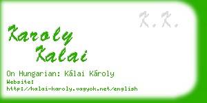 karoly kalai business card
